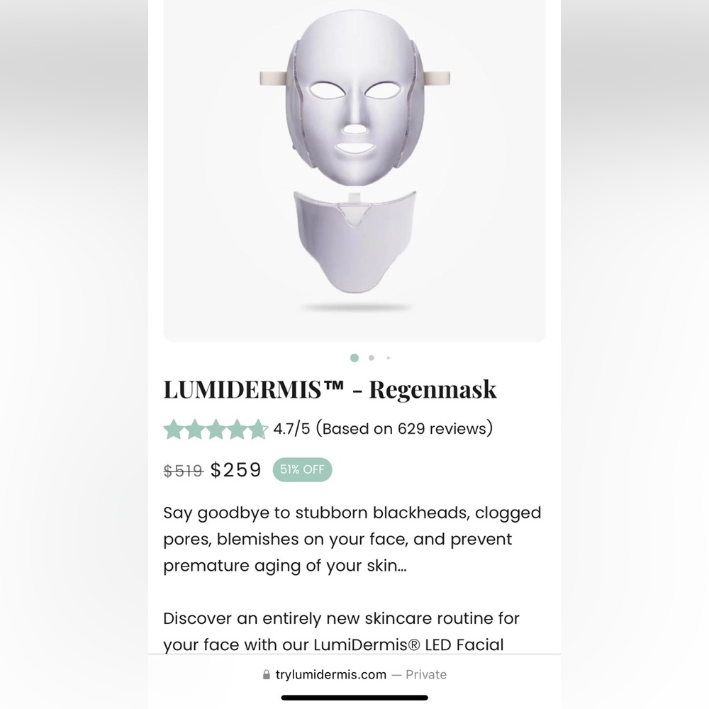 Lumidermis Regen Mask